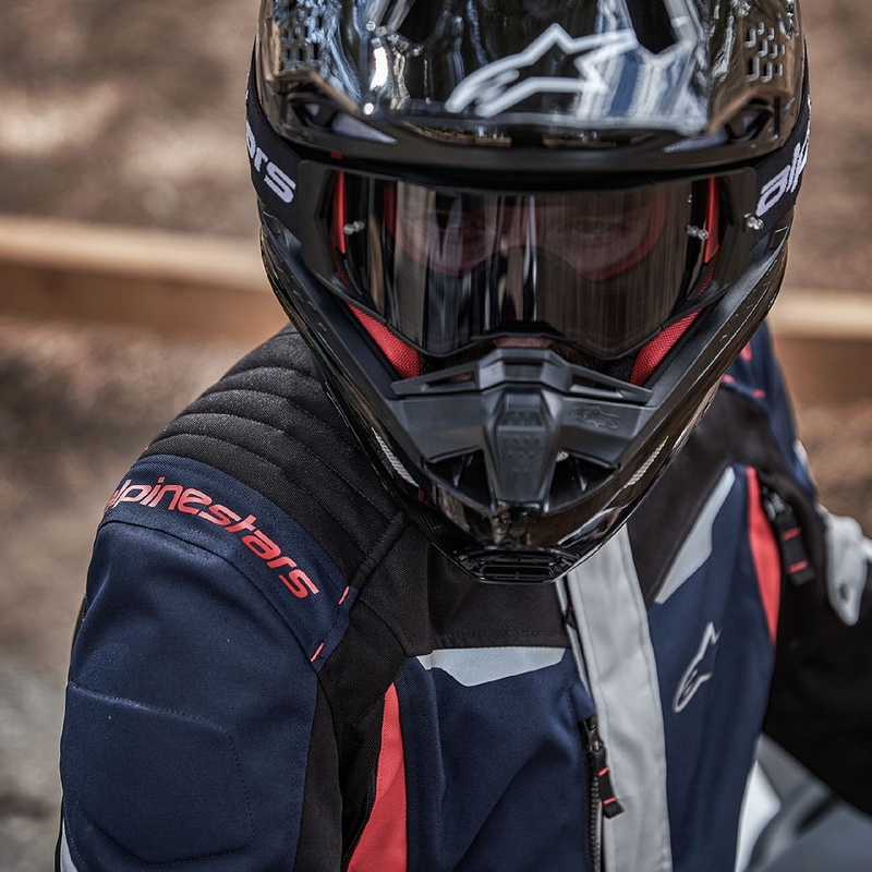 Alpinestars ST-1 vandtæt motorcykeljakke mørkeblå-sort-rød