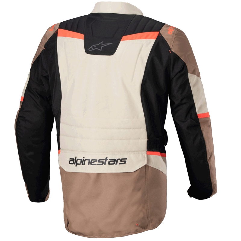 Alpinestars ST-1 Waterproof khaki-sand-sort-fluoro rød motorcykeljakke