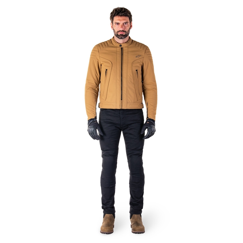 Alpinestars Clayton vandafvisende lysebrun motorcykeljakke
