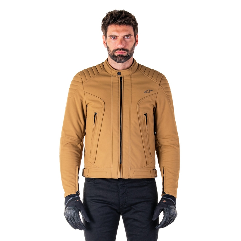 Alpinestars Clayton vandafvisende lysebrun motorcykeljakke