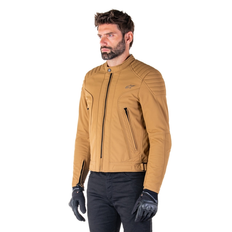 Alpinestars Clayton vandafvisende lysebrun motorcykeljakke
