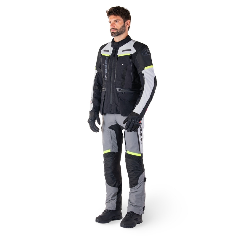 Alpinestars Bogota PRO Drystar sort-grå-fluogul motorcykeljakke