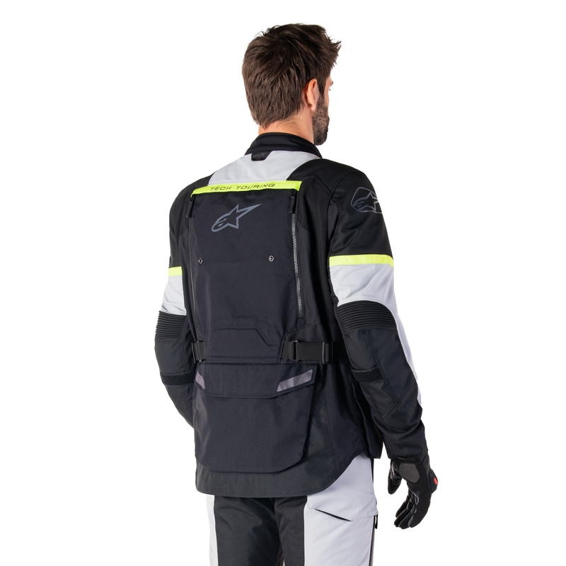 Alpinestars Bogota PRO Drystar sort-grå-fluogul motorcykeljakke