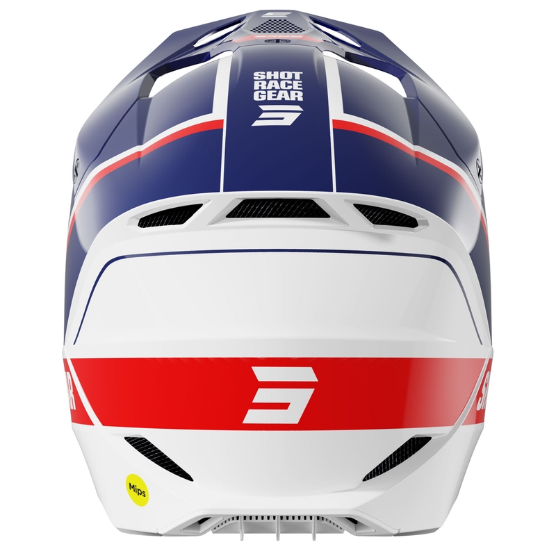 Motocrosshjelm Shot Race Mythic blank blå-rød