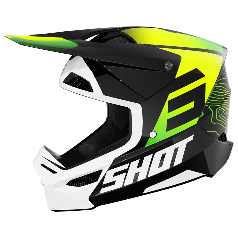 Motocrosshjelm Shot Furious Apex fluogul-sort