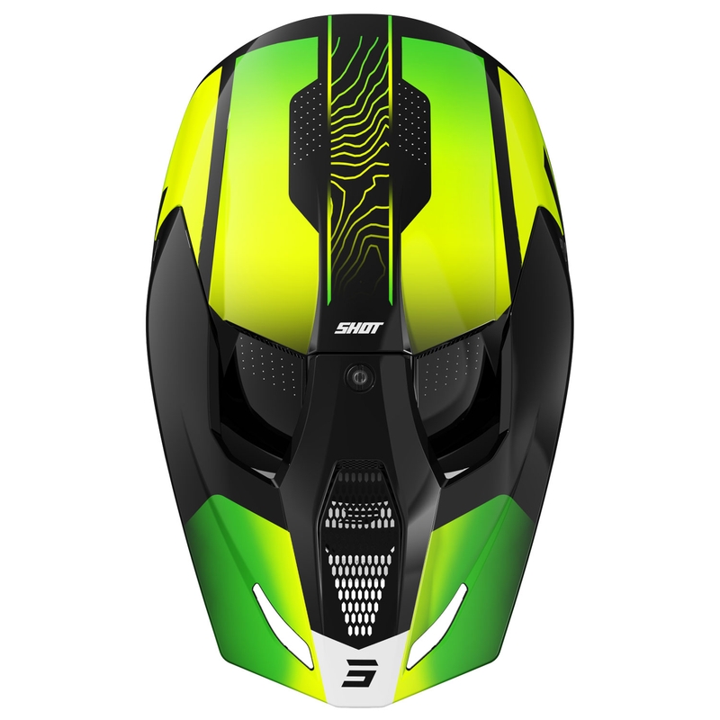 Motocrosshjelm Shot Furious Apex fluogul-sort