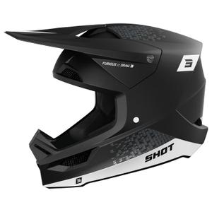 Motocross-hjelm Shot Furious Draw hvid-sort