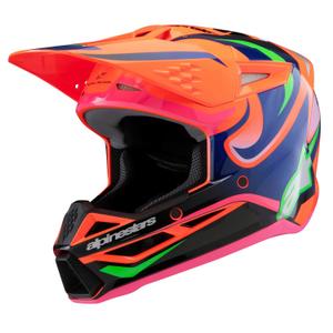 Motocrosshjelm til børn Alpinestars S-M3 HAIDEN DEEGAN fluo orange-lilla-lyserød-grøn