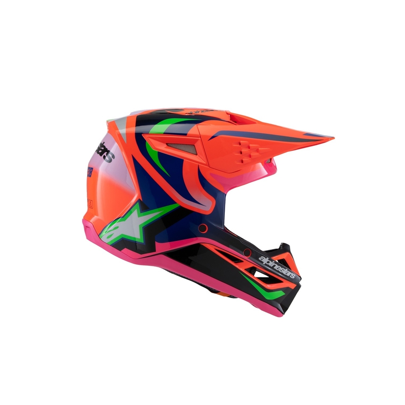 Motocrosshjelm til børn Alpinestars S-M3 HAIDEN DEEGAN fluo orange-lilla-lyserød-grøn