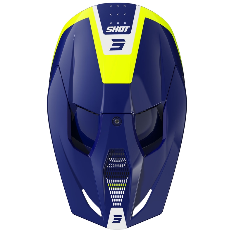 Motocrosshjelm Shot Furious League blå-fluogul