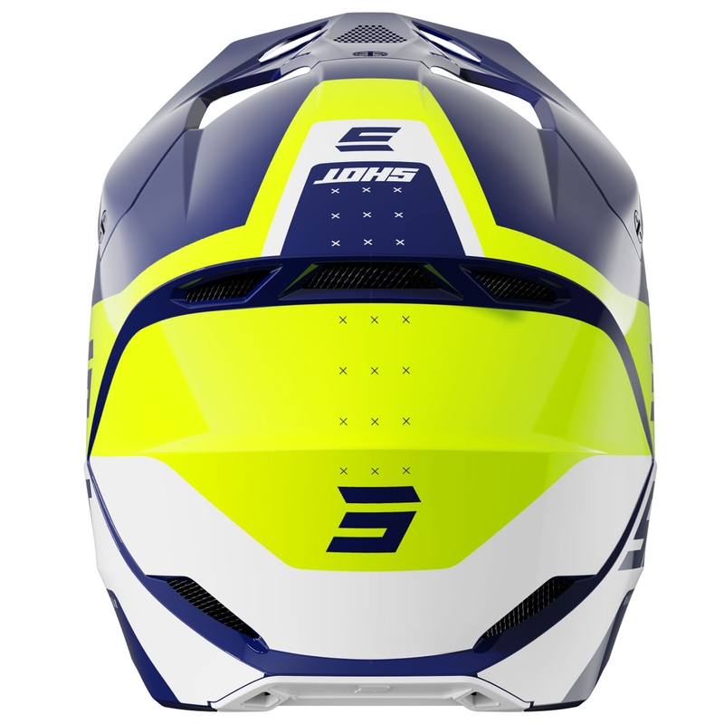Motocrosshjelm Shot Furious League blå-fluogul