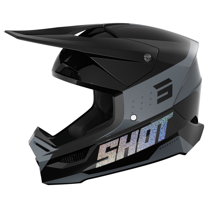 Motocrosshjelm Shot Furious League holografisk sort