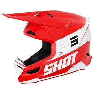 Motocrosshjelm Shot Furious League rød og hvid