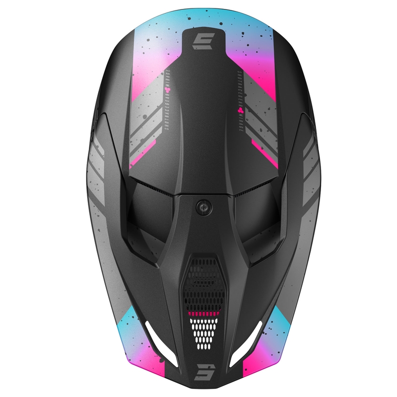Motocrosshjelm Shot Furious Mirage blå-pink