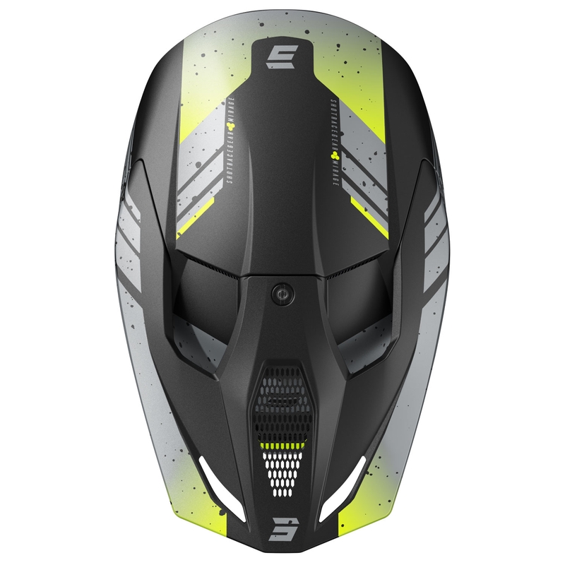 Motocrosshjelm Shot Furious Mirage grå-fluogul