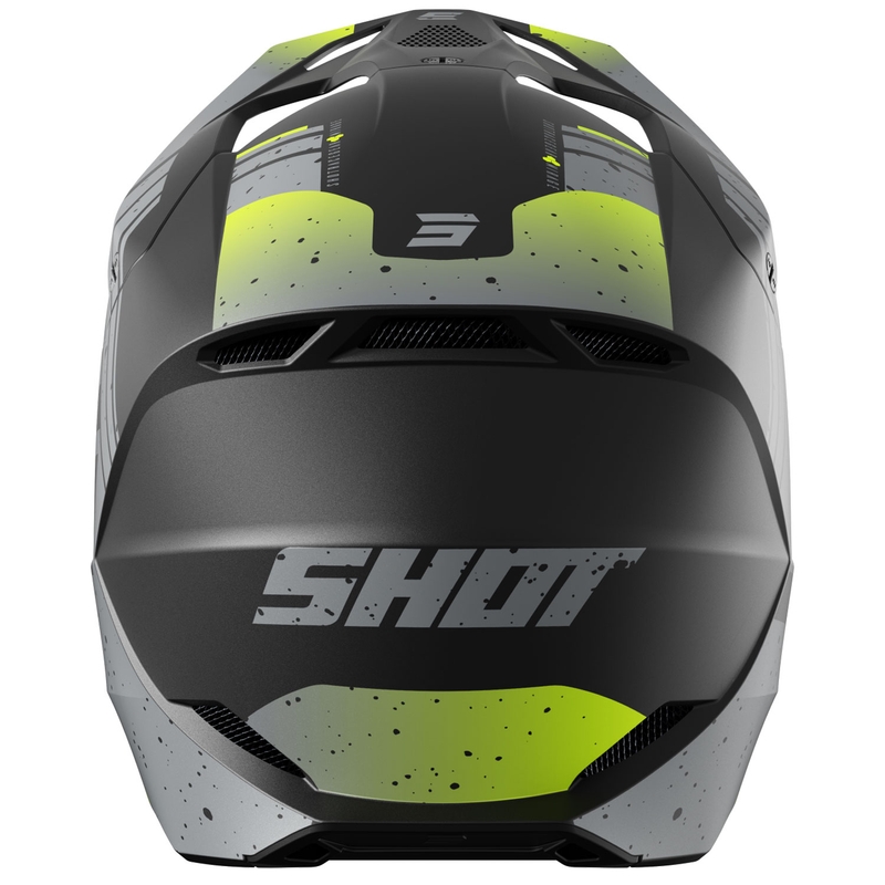 Motocrosshjelm Shot Furious Mirage grå-fluogul