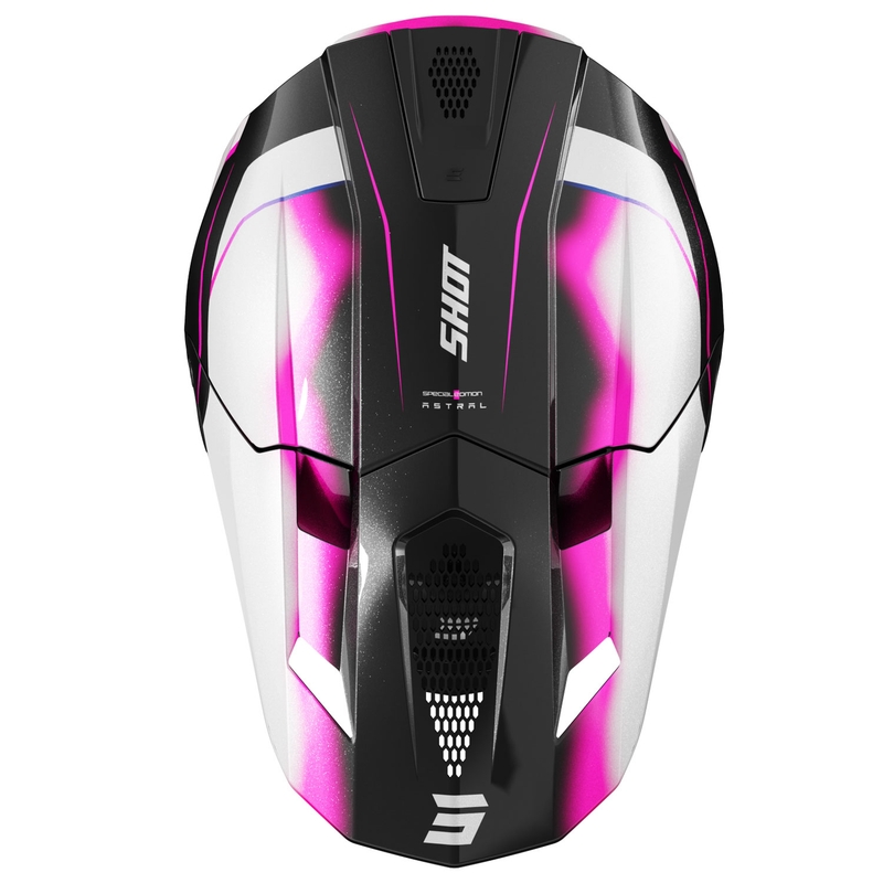 Motocrosshjelm Shot Lite Astral blå-pink