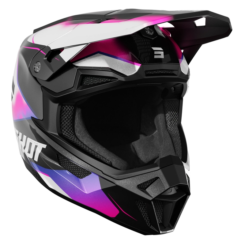 Motocrosshjelm Shot Lite Astral blå-pink