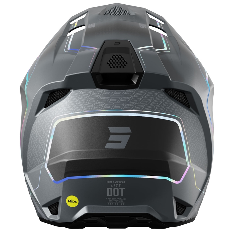 Motocrosshjelm Shot Lite Challenger pearl grey holografisk