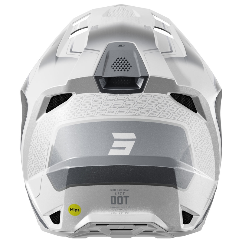 Motocrosshjelm Shot Lite Challenger pearl sort og hvid