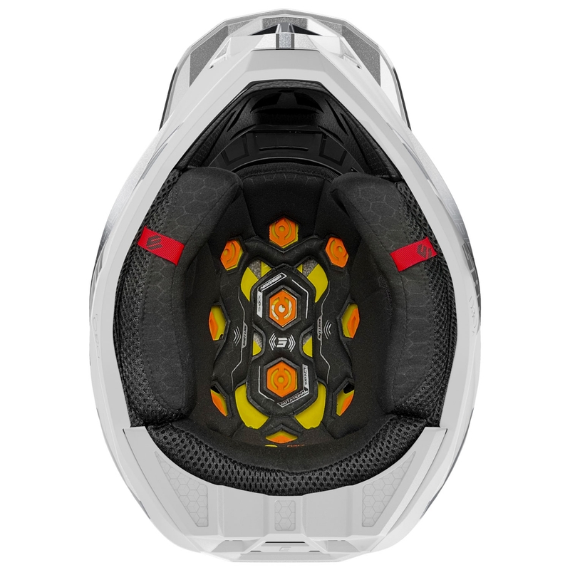 Motocrosshjelm Shot Lite Challenger pearl sort og hvid