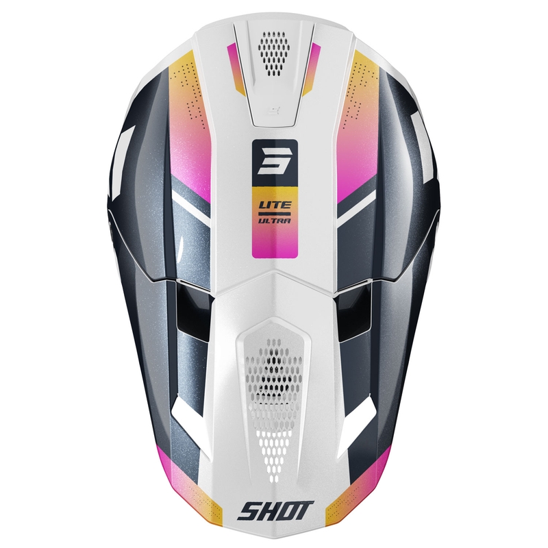 Motocrosshjelm Shot Lite Ultra pearl blå-orange-pink