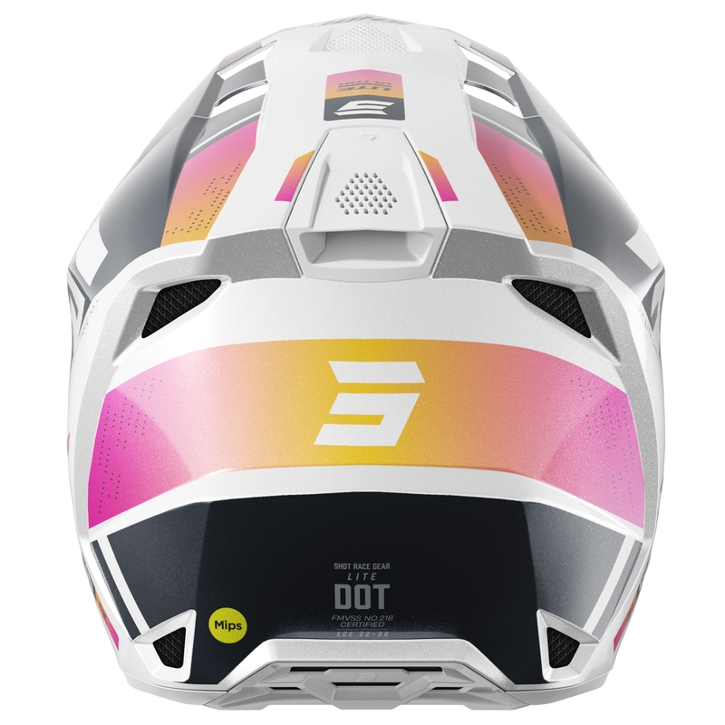 Motocrosshjelm Shot Lite Ultra pearl blå-orange-pink