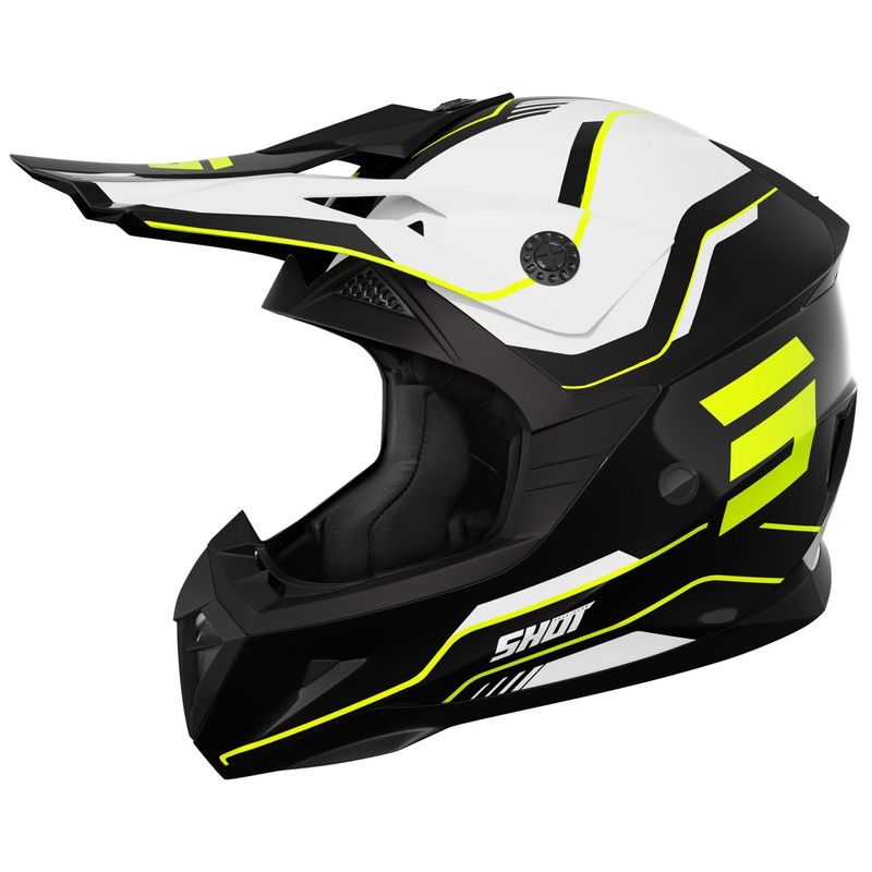 Motocrosshjelm Shot Pulse Lines sort-fluogul