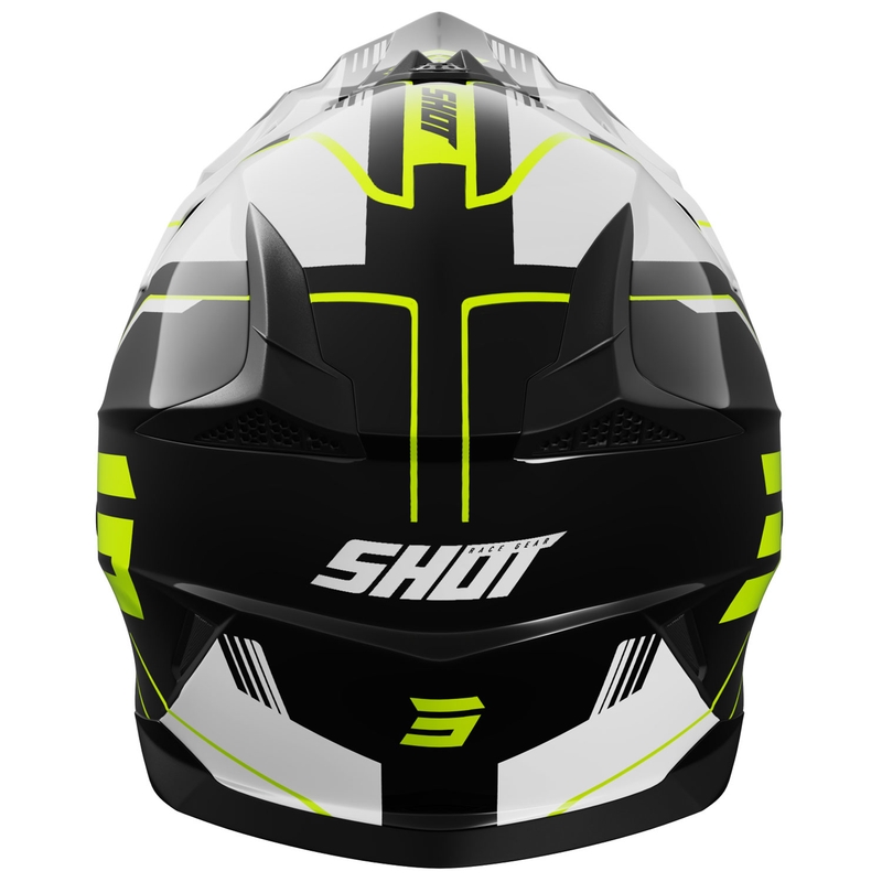 Motocrosshjelm Shot Pulse Lines sort-fluogul