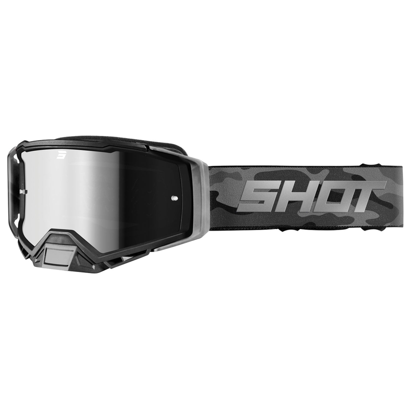 Motocross-briller Shot Core grey camo med iridium-plexi