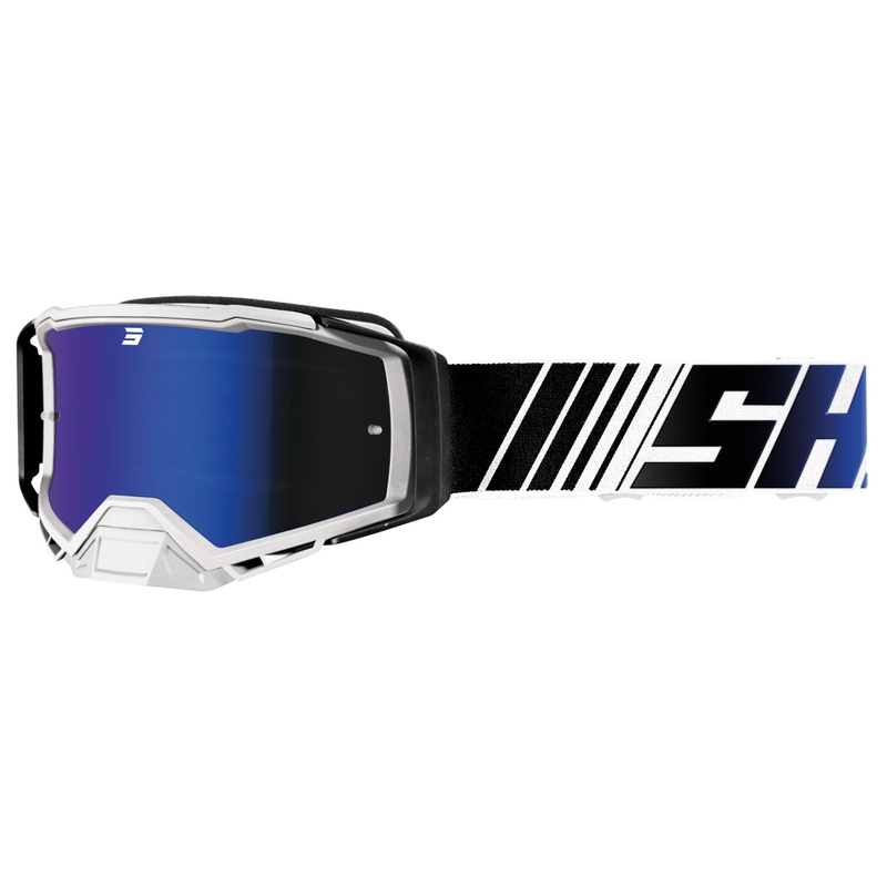 Motocross-briller Shot Core blå og hvid med iridium-plexi