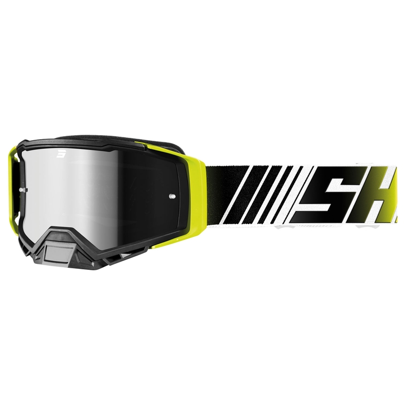 Motocross-briller Shot Core fluogul og hvid med iridium-plexi