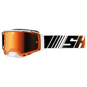 Motocross-briller Shot Core orange og hvid med iridium-plexi