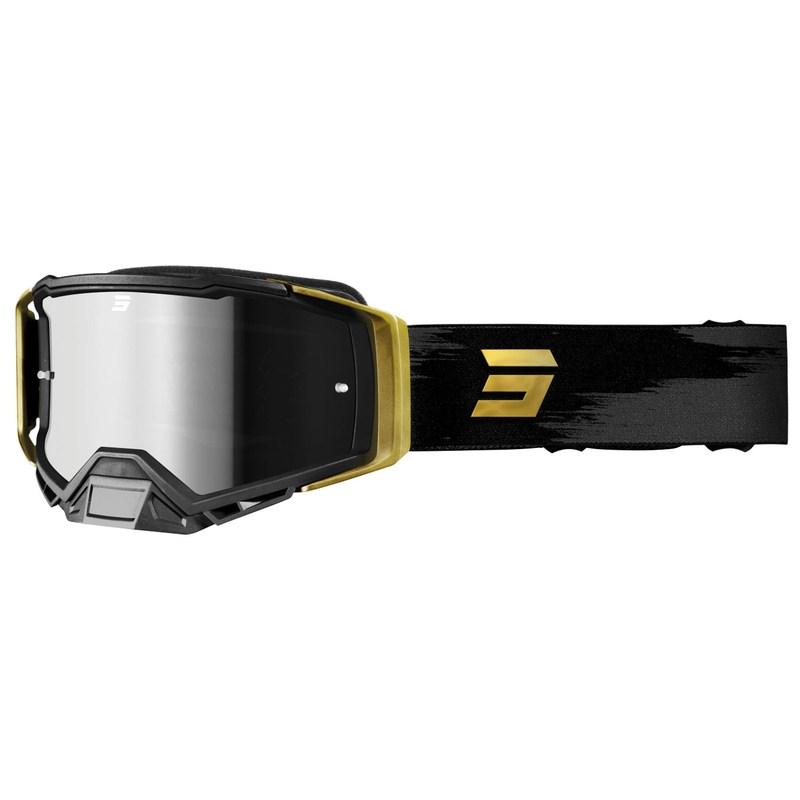 Motocross-briller Shot Core guld-sort med iridium-plexi