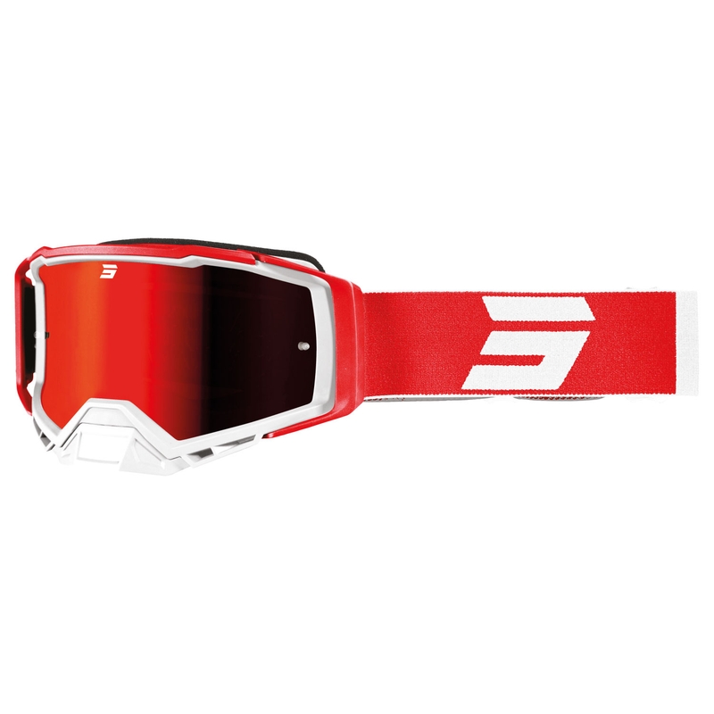 Motocross-briller Shot Core rød og hvid med iridium-plexi