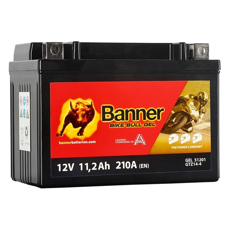 Gelbatteri Banner Bike Bull GEL 512 01/BGTZ14-S - GTZ14-S 12V, 11.2Ah, 210A