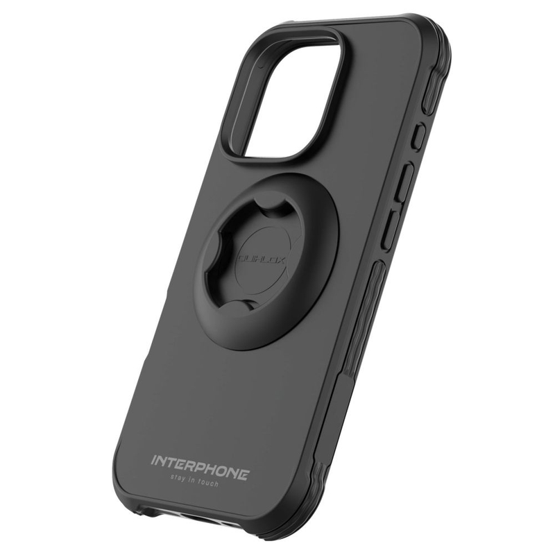Beskyttelsescover Interphone QUIKLOX Tetraforce til Apple iPhone 16 Pro Max sort