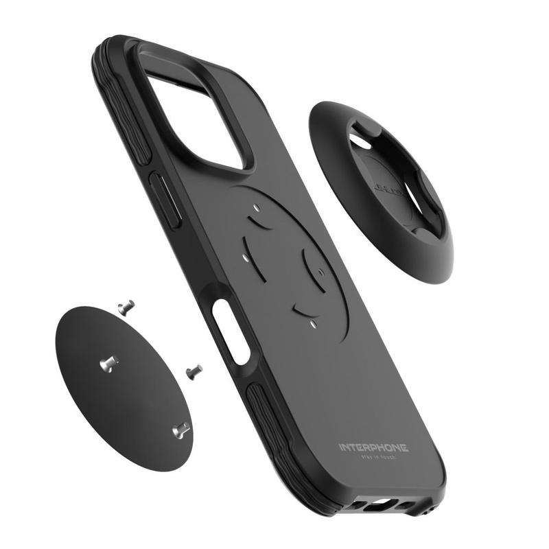 Beskyttelsescover Interphone QUIKLOX Tetraforce til Apple iPhone 16 Pro Max sort