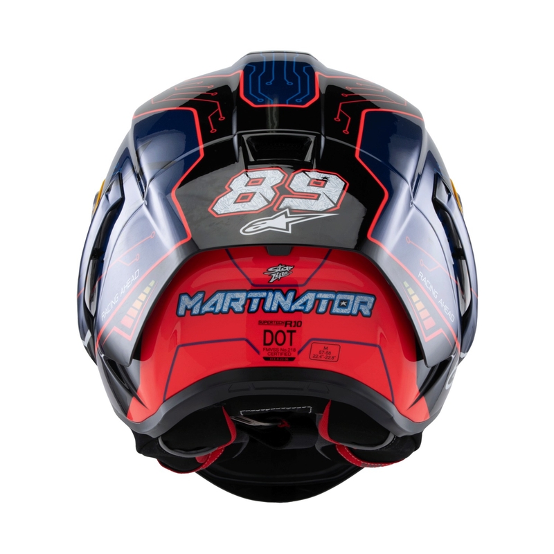 Alpinestars Supertech R-10 limited edition Martinator Jorge Martin blå-lilla-rød-gul integreret motorcykelhjelm