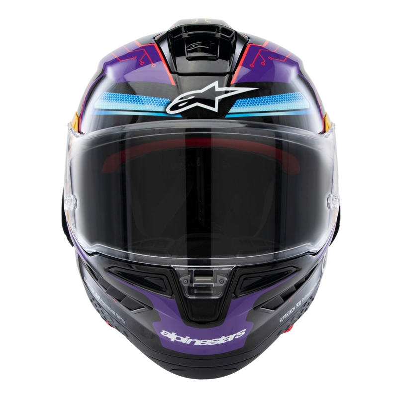 Alpinestars Supertech R-10 limited edition Martinator Jorge Martin blå-lilla-rød-gul integreret motorcykelhjelm