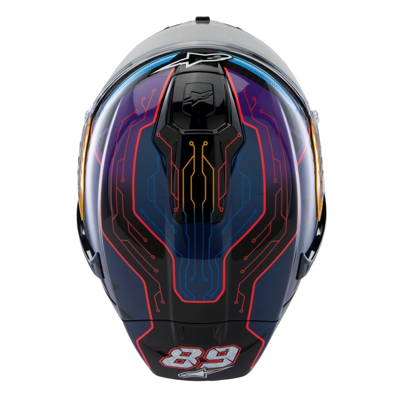 Alpinestars Supertech R-10 limited edition Martinator Jorge Martin blå-lilla-rød-gul integreret motorcykelhjelm
