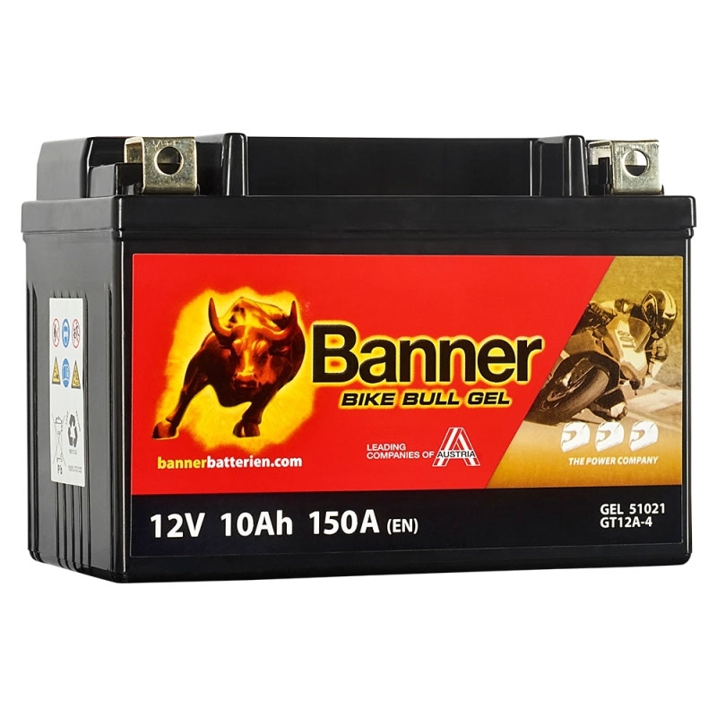 Gelbatteri Banner Bike Bull GEL 510 21/BGTX12A-4 -GTX12A-4 12V, 10Ah, 150A