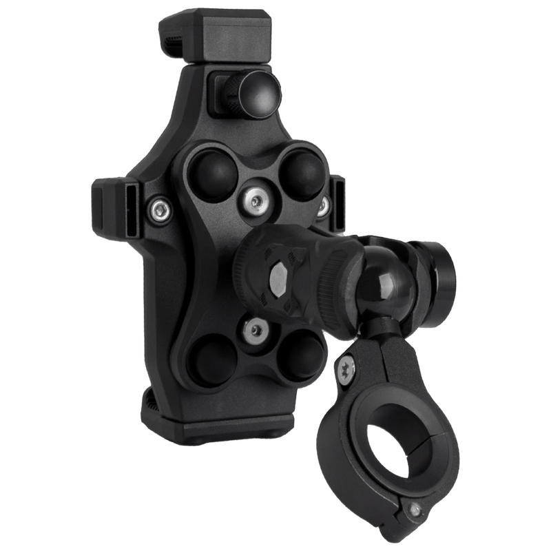 Anti-vibrations motorcykelbeslag med lås MotoZem M25-1 sort