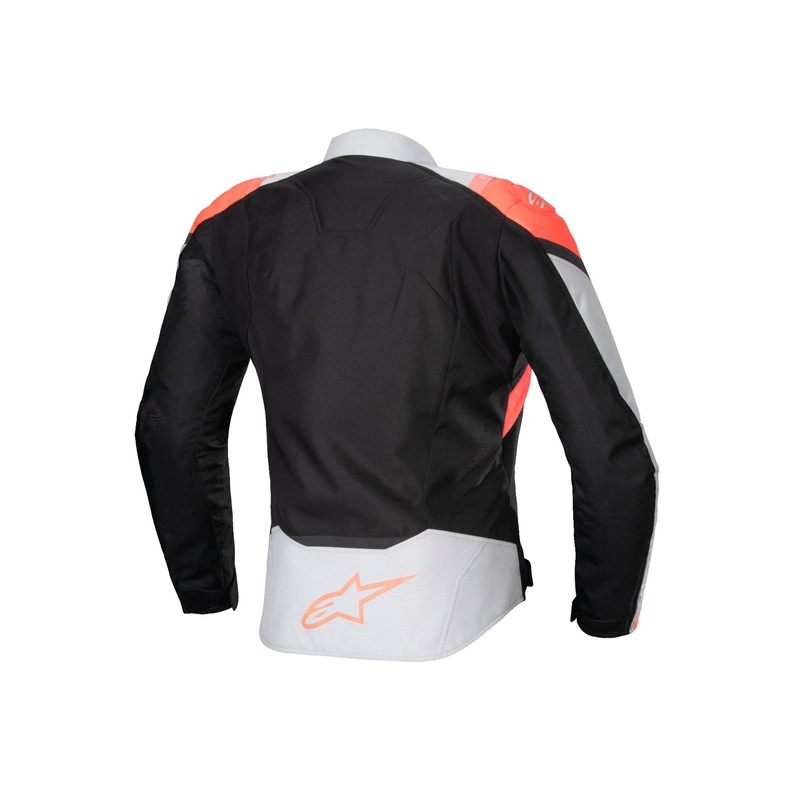 Alpinestars Stella T-Jaws 4 vandtæt sort-grå-fluerød motorcykeljakke til kvinder
