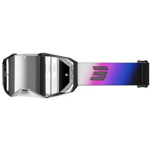 Motocross-briller Shot Lite Astral blå-pink med sølvfarvet iridium-plexi