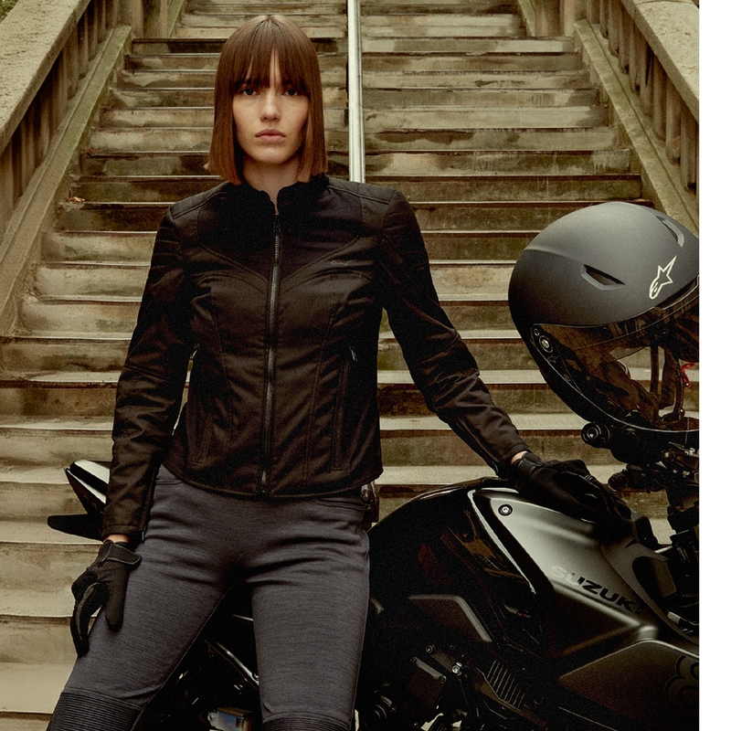 Alpinestars Stella Isla vandafvisende sort motorcykeljakke til kvinder