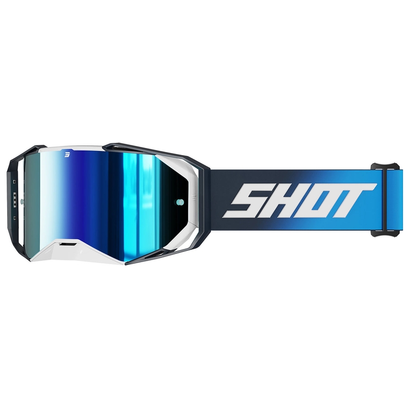 Motocross-briller Shot Lite Solid blå med blå iridium-plexi