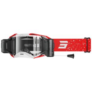 Motocrossbrille Shot Lite Roll-Off Mist rød med klar plexi