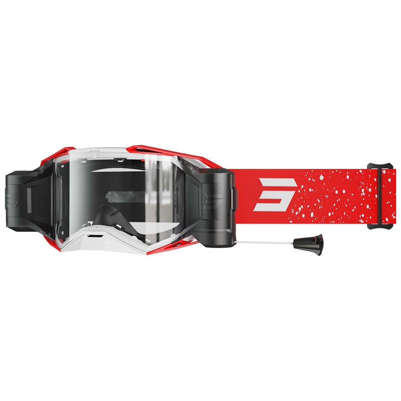 Motocrossbrille Shot Lite Roll-Off Mist rød med klar plexi