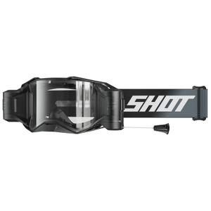 Motocross-briller Shot Lite Roll-Off Solid sort med klar plexi